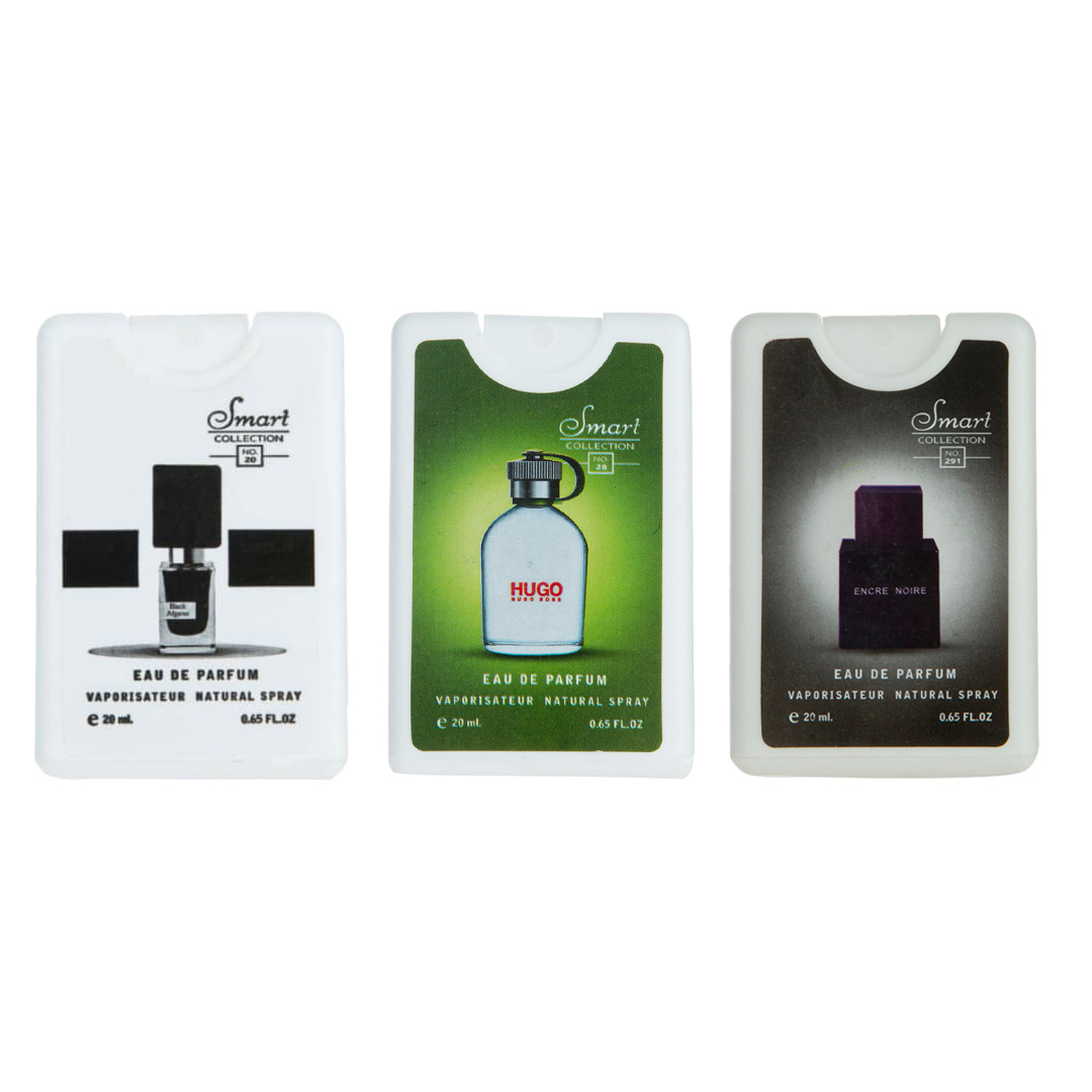 عطر جیبی مردانه اسمارت کالکشن مدل بلک افغان هوگو لالیک حجم 20 میلی لیتر بسته 3 عددی